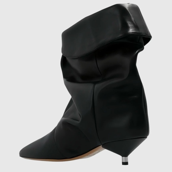 Innovare Denim Black Women's kitten heel slouch boots - Picture 3 of 7